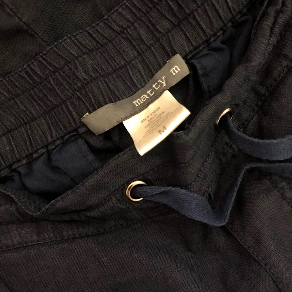 3️⃣ Matty M Blue Drawstring Calf Length Pant - Picture 4 of 7